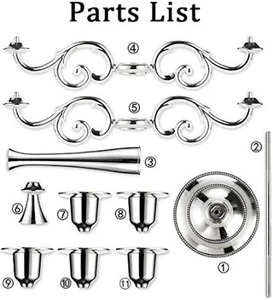 Candelabros de 5 brazos para bodas y Navidad Elegante Decoración de mesa de aluminio plateado para fiestas y uso doméstico - Product Image 6