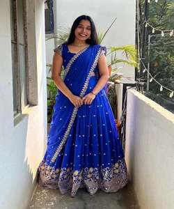 Venta al por mayor precio de moda seda Lehenga Choli Georgette bordado secuencia trabajo con Dupatta étnico fiesta desgaste ApparelGarment - Product Image 3