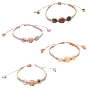 Soft Pink Macrame <b>Bracelet</b> with Natural Beige Winter Stones Adjustable Handmade Jewelry for Women Fashion and Gifts - Product Image 6
