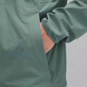 Veste zippée extérieure surdimensionnée imperméable au vent personnalisée pour hommes - Product Image 5