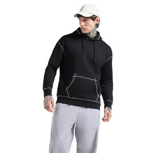 Sudadera con Capucha Personalizada con Logotipo y Costuras en Contraste para Hombre, Sudadera con Capucha de Felpa de Algodón OEM, Sudadera Informal de Calle - Product Image 1