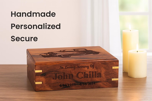 Urne de crémation personnalisée en palissandre au design de voiture classique, souvenirs commémoratifs de l'époque dorée pour les cendres d'adultes - Product Image 3