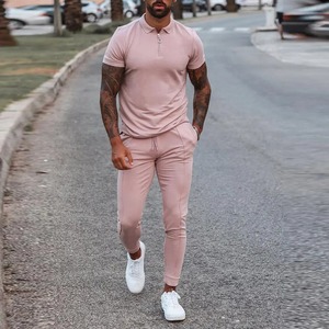 New Design OEM Wholesale Summer Tees <b>Mens</b> T-shirt Trouser Set Robot Sweatsuit <b>Mens</b> Streetwear 2 Piece Summer Tracksuits Set - Product Image 2