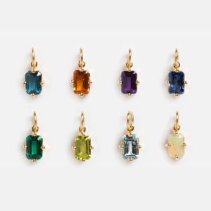 Colgante facetado rectangular de ópalo, chapadas en oro con fianza Juego de puntas de Plata de Ley 925, joyería de cristal curativo para mujer - Product Image 2