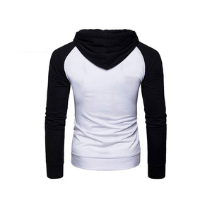Sweat à capuche Simple noir et blanc pour homme, pull-over chauffant à la mode, pull-over chauffant en polaire pour homme - Product Image 6