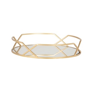 Vaisselle Décoration De Table Plateau De Service Arrondi Cuisine Traiteur Utilisé Petit Déjeuner Serveur De Nourriture Plateau En Verre - Product Image 2