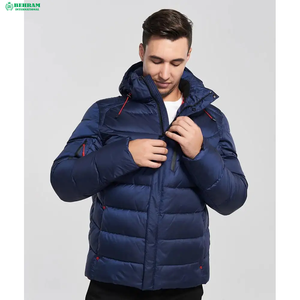 Blouson matelassé brillant coupe-vent personnalisé pour homme, en polyester écologique, avec rembourrage uni, tendance, longueur standard - Product Image 5
