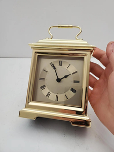 Compact Polished Steel Desk Clock Twin Bells Classic Face Design Battery Operated - Product Image 4