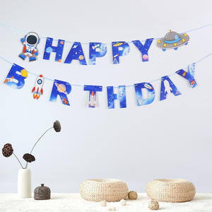 <span class=keywords><strong>2022</strong></span> conception personnalisée joyeux anniversaire décorations bannière dessin animé papier guirlande pour fournitures de fête - Product Image 1