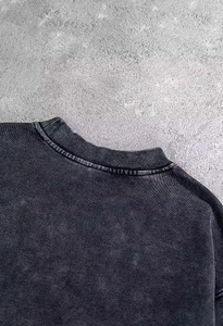 Conjunto Deportivo Informal de Alta Calidad con Lavado Ácido, Sudadera con Cuello Alto y Pantalones Deportivos Transpirables con Efecto Desgastado - Product Image 4