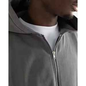 Boxy Custom Cropped <b>Zip</b> <b>up</b> <b>Hoodie</b> Blank <b>Full</b> <b>Zip</b> <b>up</b> <b>Hoodie</b> Oversize 500 400gsm Zipper Hoodies Cotton Heavyweight 2025 - Product Image 2