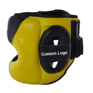 Protège-tête d'entraînement professionnel personnalisé de haute qualité en cuir véritable nouveau Design équipement de sécurité pour la boxe - Product Image 4