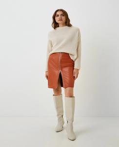 Nouvelles jupes en cuir de mouton vintage pour femmes teintes unies avec différents modèles Production directe - Product Image 4