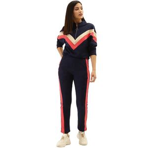 Conjunto Deportivo de Felpa de Algodón de Alta Calidad para Mujer, Ropa Casual de Invierno con Logotipo Bordado Personalizado, Estilo Sólido con Paneles - Product Image 2