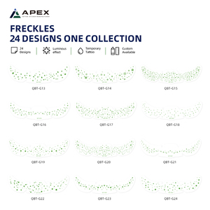 24 Pièces de Patchs de <span class=keywords><strong>Tatouage</strong></span> Temporaire pour le Visage, Écologiques, Holographiques, Multichromes, Pailletés, en Forme de Cœur et d'Étoile, Imperméables, pour le Maquillage Féminin - Product Image 3