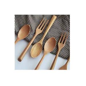 Longue poignée ronde en bois d'acacia durable couverts à salade ustensiles de cuisine cuillère à salade ensemble de couverts élégants en bois réutilisables - Product Image 1