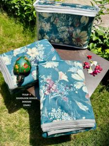 Ensembles de couette en coton indien traditionnel de luxe moderne fait à la main MULMUL couverture réversible à imprimé floral - Product Image 3