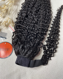 Extensiones de cabello humano de alta calidad, extensiones de cola de caballo onduladas naturales suaves, onduladas, sin procesar, de Vietnam - Product Image 5