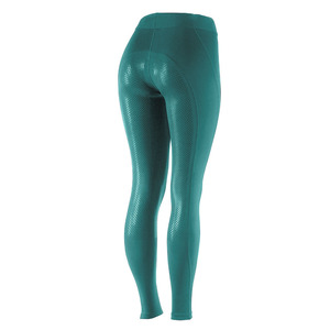 Customized Ladies Teal Equestrian Riding Tights Breeches Full Seat Silicon Durable Anti-Moisture <b>Leather</b> Clothing Horse - Product Image 2