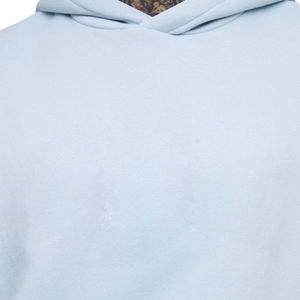 Venta al por mayor por encargo 100% algodón polar 500GSM invierno sudaderas con capucha hombres pulóver patrón sólido Casual ecológico transpirable cielo - Product Image 5