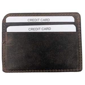 Portefeuille élégant et mince en cuir véritable pour cartes de crédit, adapté au transport quotidien, emballage personnalisé disponible - Product Image 2
