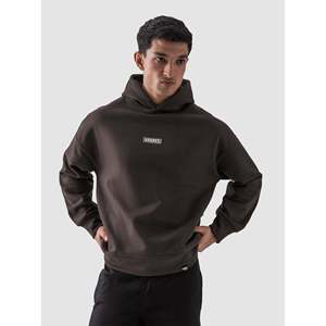 Sudadera con Capucha Marrón Mocha Desgastada, Talla XXS, Estilo Urbano, 100% Algodón, Sudadera de Invierno con Cierre de Cremallera - Product Image 1