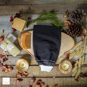 Guante Kessa Hammam para Ayseliza, exfoliante turco, guante negro, depurador vegano, Spa para limpieza profunda, cepillos de baño suaves para el cuerpo - Product Image 6