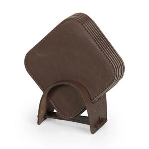 Support de tasse d'eau de caboteur en cuir rond élégant classique pour le prix de maison et de restaurant de cuisine d'hôtel - Product Image 2