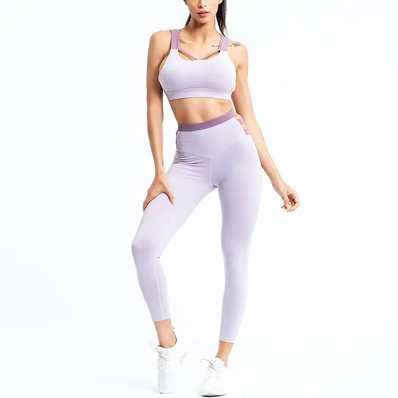 Benutzer definierte Frauen Langarm Fitness Sport Workout Kleidung 3 Stück Yoga Set Anzug Fitness Fitness Sets