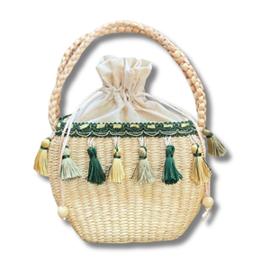 กระเป๋าถือผักตบชวาแฮนด์เมดสำหรับผู้หญิง, กระเป๋าผู้หญิงทำด้วยมือถือได้อย่างยั่งยืนและเป็นแฟชั่น - Product Image 1