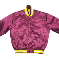 Blouson Bomber en Toile Satinée Brodé Personnalisé avec Logo d'Équipe, Style Universitaire, Patchwork, Col Montant, Unisexe, Vêtement de Baseball