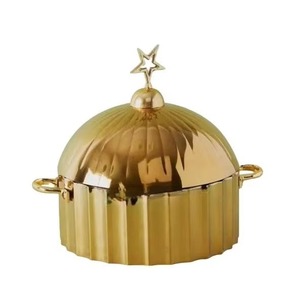 RAMADAN Plat Casserole Spécial Brillant Brillant Fini Chaud Serveur De Nourriture Avec Bouton Étoile Dernier Design - Product Image 1