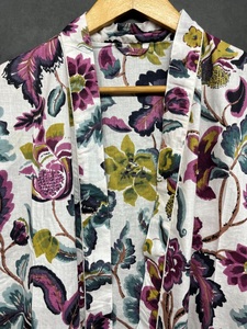 In hoa thân mật của phụ nữ quần áo ngủ Handmade dài Kimono áo cô dâu thoải mái mặc phù dâu Mặc Áo Choàng - Product Image 3