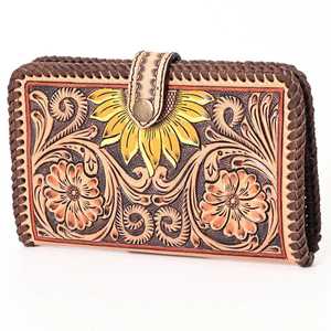 Mini Cartera de mensajero de lujo occidental para mujer con cosido Buck, monedero de herramientas manuales de cuero bohemio con herramientas florales, competitivo - Product Image 3