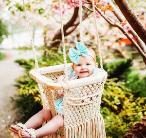 Customized Handmade Macrame Baby Hanging <b>Swing</b> - Product Image 2