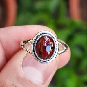 Handmade 925 Sterling <b>Silver</b> Boho <b>Ring</b> with Natural <b>Garnet</b> Gemstone Women's Gift <b>Garnet</b> <b>Silver</b> <b>Ring</b> - Product Image 2