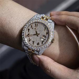 Montres Hip Hop de Luxe HUMERA JEWELS Entièrement Serties de Diamants Faits Main, Cadran en Verre Moissanite VVS, Mouvement Automatique Caché - Product Image 1
