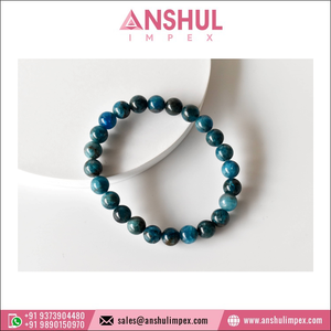 Direct Factory Price High Quality Wholesale Supply Blue Color Healing Apatite Round <b>Gemstone</b> Beaded <b>Bracelet</b> at Least Price - Product Image 3