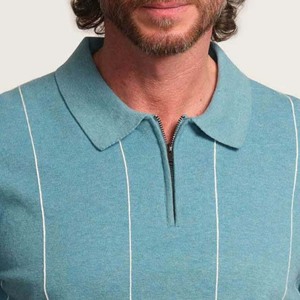 Cheap Price Low MOQ Quarter Zip Polo <b>T</b> <b>Shirts</b> High Quality Customized Logo Printed Quarter Zip Polo <b>T</b> <b>Shirt</b> for Sale New Arrival - Product Image 3