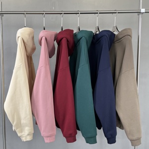 Buena calidad 100% algodón peso pesado 400GSM ropa de calle de invierno de gran tamaño personalizado bordado impreso pulóver sudaderas con capucha - Product Image 1