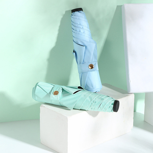 Cadre en fibre de carbone super léger Mini parapluie de soleil pongé ouvert manuel à 5 volets coupe-vent protection UV Design classique voyage - Product Image 3