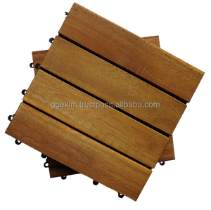 Dalles de terrasse carrées en bois dur d'acacia, modernes, antidérapantes, imperméables, finition mate, revêtement de sol extérieur avec garantie de 5 ans - Product Image 2