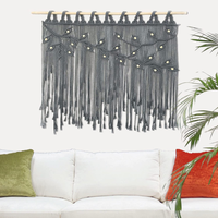 Feuille de macramé faite à la main de luxe tricoté tissé écologique couleur personnalisée tenture murale Boho grand Arts tapisserie salon décor à la maison