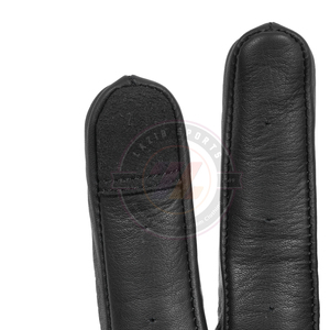 100% gants de moto en cuir marron foncé/moto Style classique course avec bouton été manchette courte gants d'équitation - Product Image 4