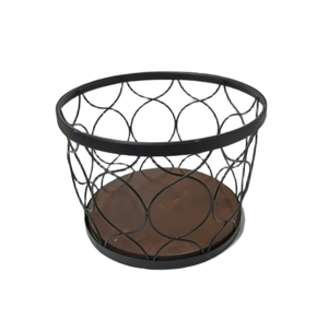 Tazón redondo de acero inoxidable para servir con base de madera natural para fiesta, organización del hogar, exhibición de frutas y uso de mesa decorativa - Product Image 4