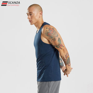 Débardeur de sport pour homme, grande taille, côtés ouverts, entraînement, course à pied, fitness, respirant, coupe ajustée, confortable, 100% coton, séchage rapide - Product Image 3