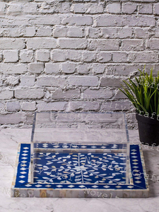 Plateau de service de luxe écologique fait à la main Plateau décoratif plat en bois de toffee au chocolat et nacre pour bonbons Design plat - Product Image 5