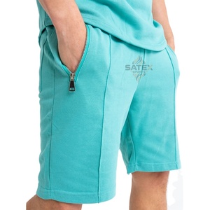 Ensemble décontracté deux pièces personnalisé pour homme, en coton uni, t-shirt et short, idéal pour l'entraînement estival – Vente en gros OEM - Product Image 4