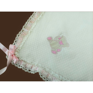 Woven Flannel Sherpa Blanket-<b>Super</b> <b>Soft</b> Knitted Plaid Rhombus Pink Bear Design Custom Size American for Home <b>Bedding</b> Outdoor - Product Image 1