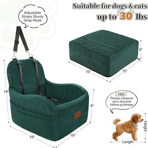 Hund Autos itz Großhandel 6in Memory Foam Erhöhtes Kissen Voll abnehmbar Wasch bar 2 Clip-On Sicherheits leinen Haustier betten - Product Image 6